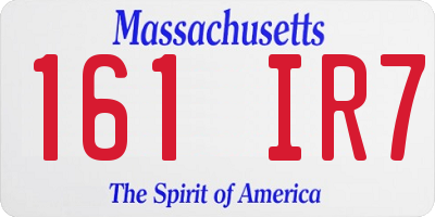 MA license plate 161IR7