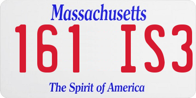 MA license plate 161IS3
