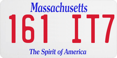 MA license plate 161IT7