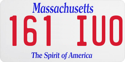 MA license plate 161IU0