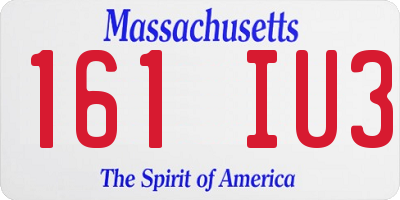 MA license plate 161IU3