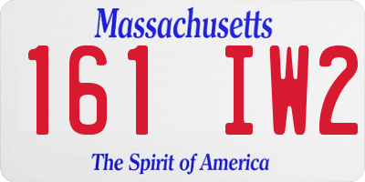 MA license plate 161IW2