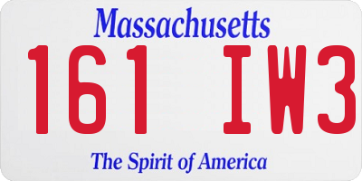 MA license plate 161IW3