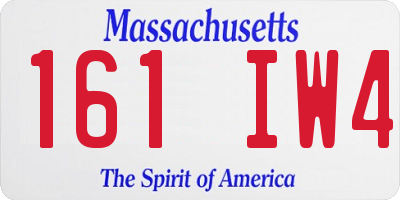 MA license plate 161IW4