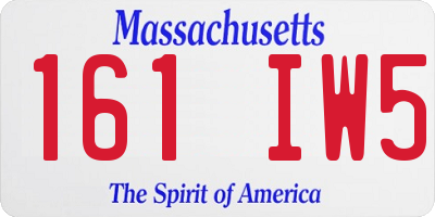 MA license plate 161IW5