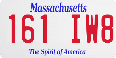 MA license plate 161IW8