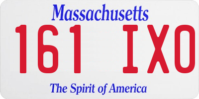 MA license plate 161IX0
