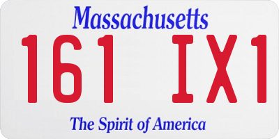 MA license plate 161IX1