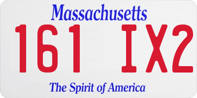 MA license plate 161IX2