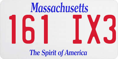 MA license plate 161IX3