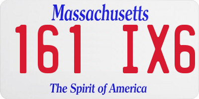 MA license plate 161IX6