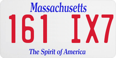 MA license plate 161IX7