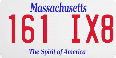 MA license plate 161IX8