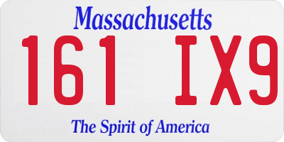 MA license plate 161IX9