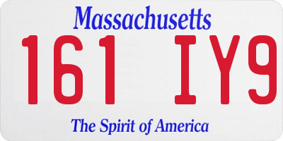 MA license plate 161IY9