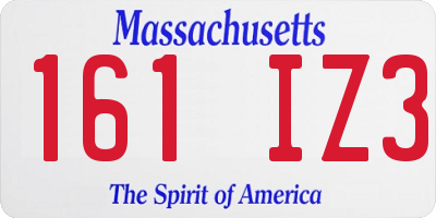 MA license plate 161IZ3