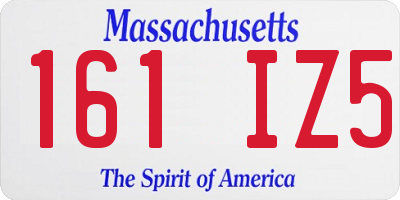 MA license plate 161IZ5
