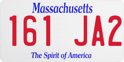 MA license plate 161JA2