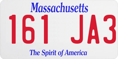 MA license plate 161JA3