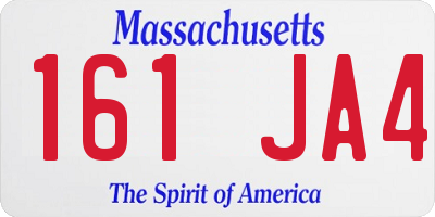 MA license plate 161JA4