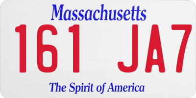 MA license plate 161JA7