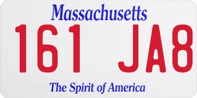 MA license plate 161JA8