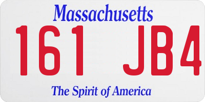 MA license plate 161JB4