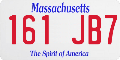 MA license plate 161JB7