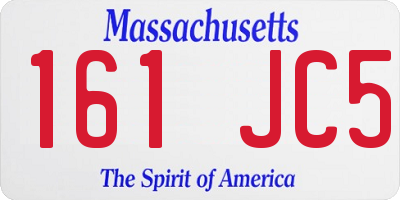 MA license plate 161JC5