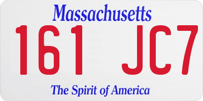 MA license plate 161JC7