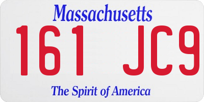 MA license plate 161JC9