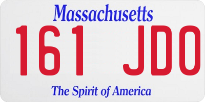MA license plate 161JD0