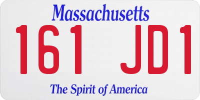 MA license plate 161JD1