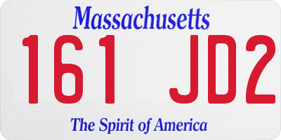 MA license plate 161JD2
