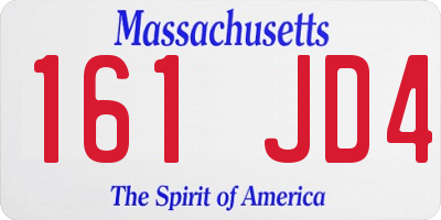 MA license plate 161JD4