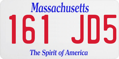 MA license plate 161JD5