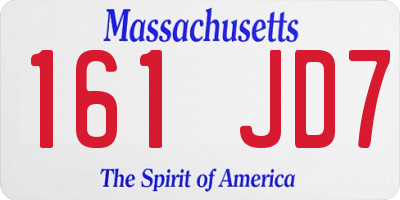 MA license plate 161JD7
