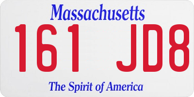 MA license plate 161JD8