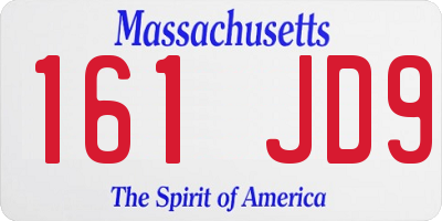 MA license plate 161JD9