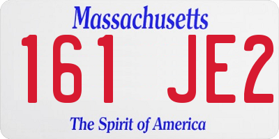 MA license plate 161JE2