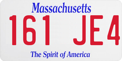 MA license plate 161JE4