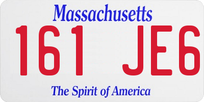 MA license plate 161JE6