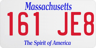 MA license plate 161JE8