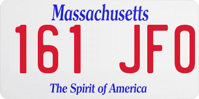 MA license plate 161JF0