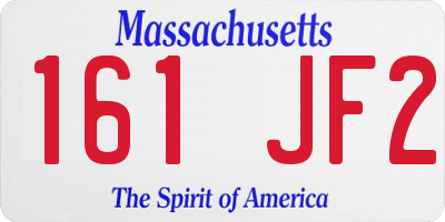 MA license plate 161JF2