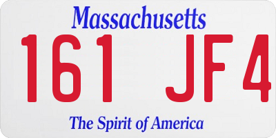 MA license plate 161JF4