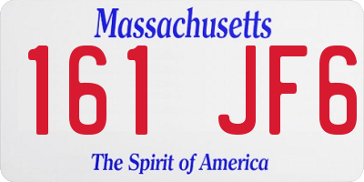 MA license plate 161JF6