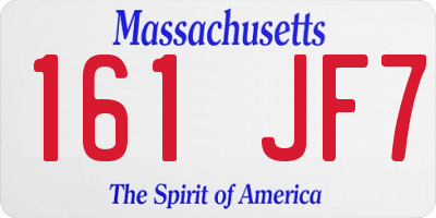 MA license plate 161JF7