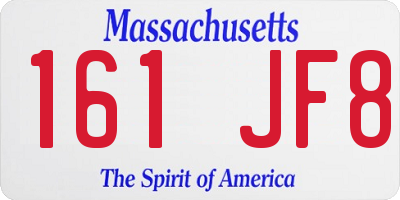 MA license plate 161JF8