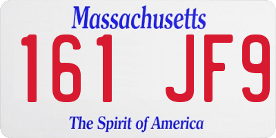 MA license plate 161JF9